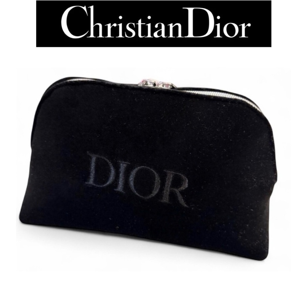 DIOR Black Velvet Makeup Pouch w/Box, EUC